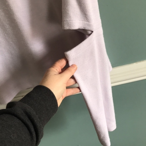 Line + Dot Louie Slit Sleeve Sweater L Elbow Cutouts High Neck Long Sleeve Lilac - Picture 5 of 8